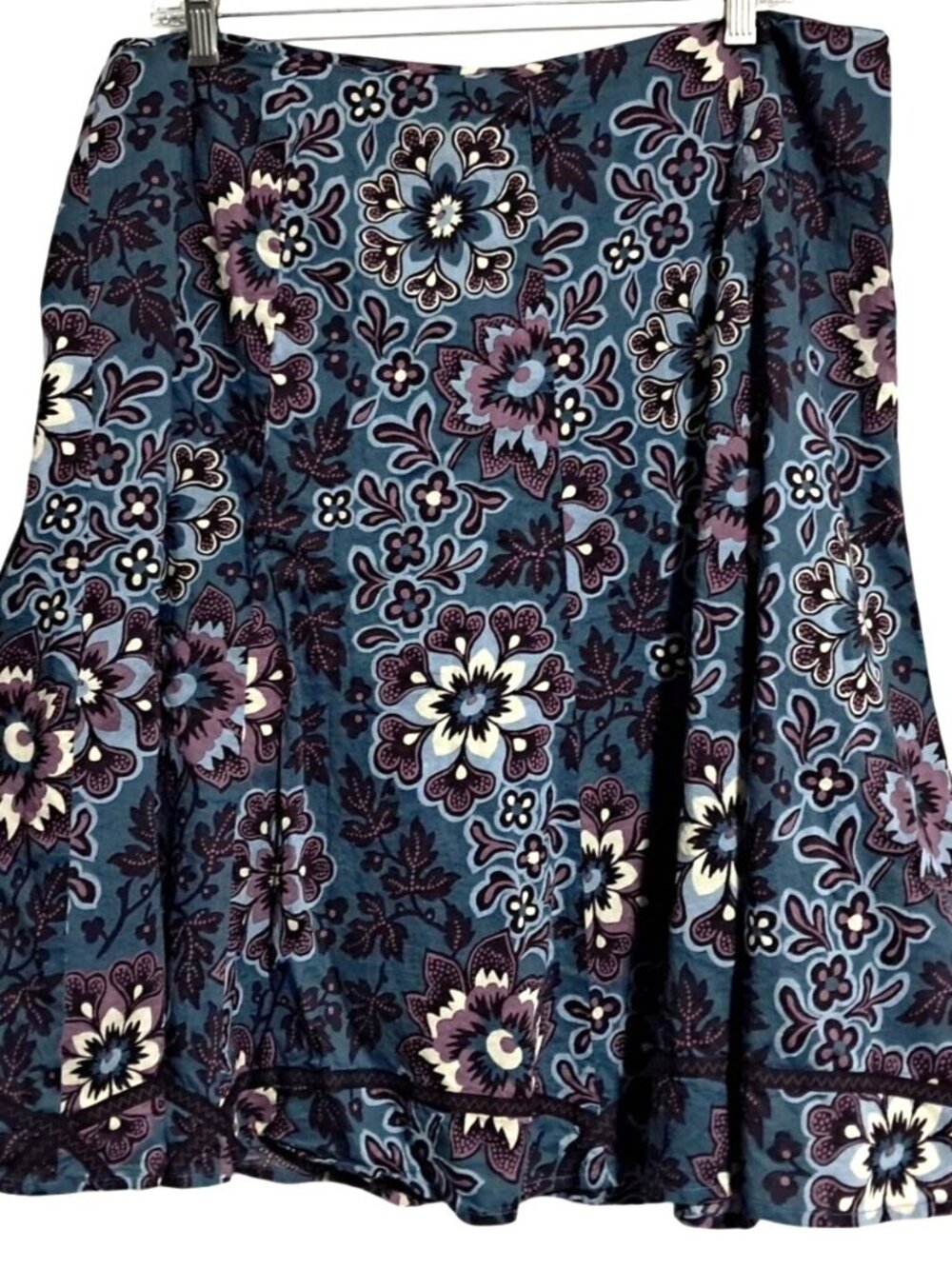 Liz & Co Floral Skirt Womens Size‎ 16 Multicolor Cotton A-Line Boho Style